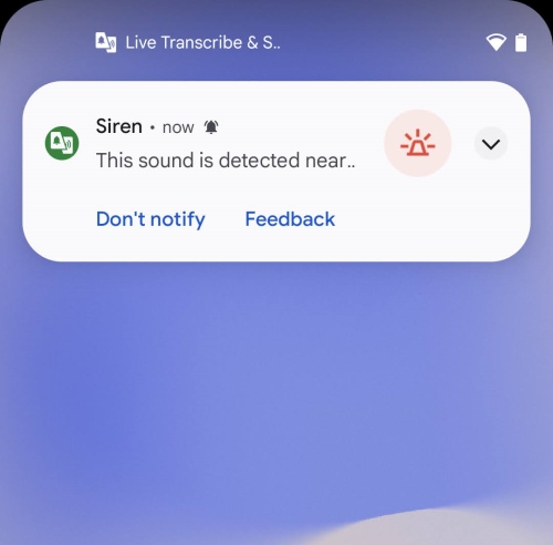 A sound notification on the Android 12 Home screen
